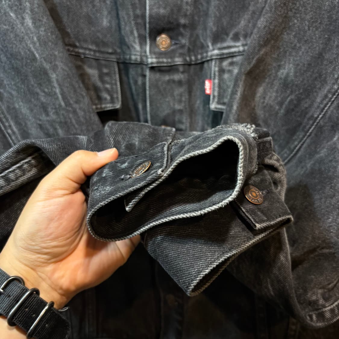 [XL] LEVI's 리바이스 90‘s 빈티지 흑청 데님 자켓 상품이미지2