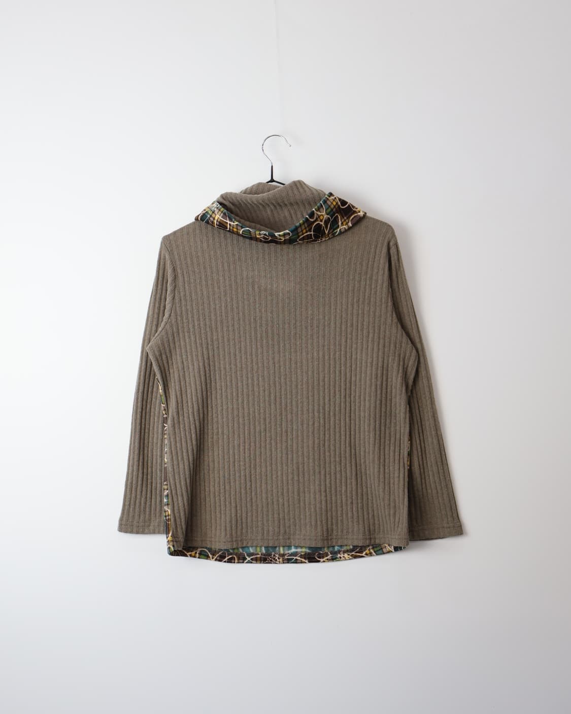 Jpn 'RUPUAU' Floral Plaid Cowl Neck Top 상품이미지5