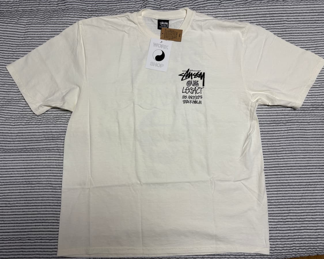 스투시 x 아워레가시 서프맨 반팔 네추럴 XL 상품이미지1