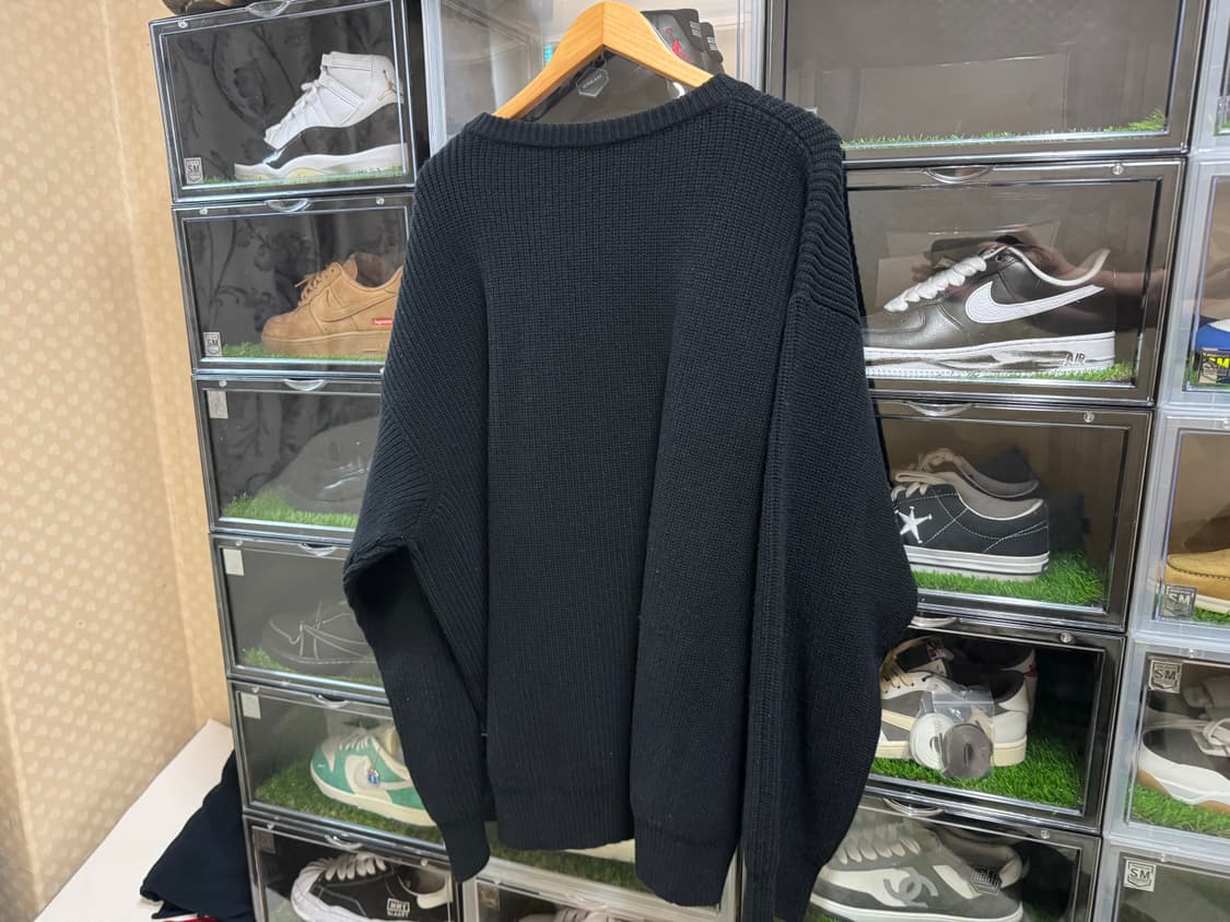 셀린느 오버사이즈 스웨터 립드 울 블랙 XL 상품이미지3