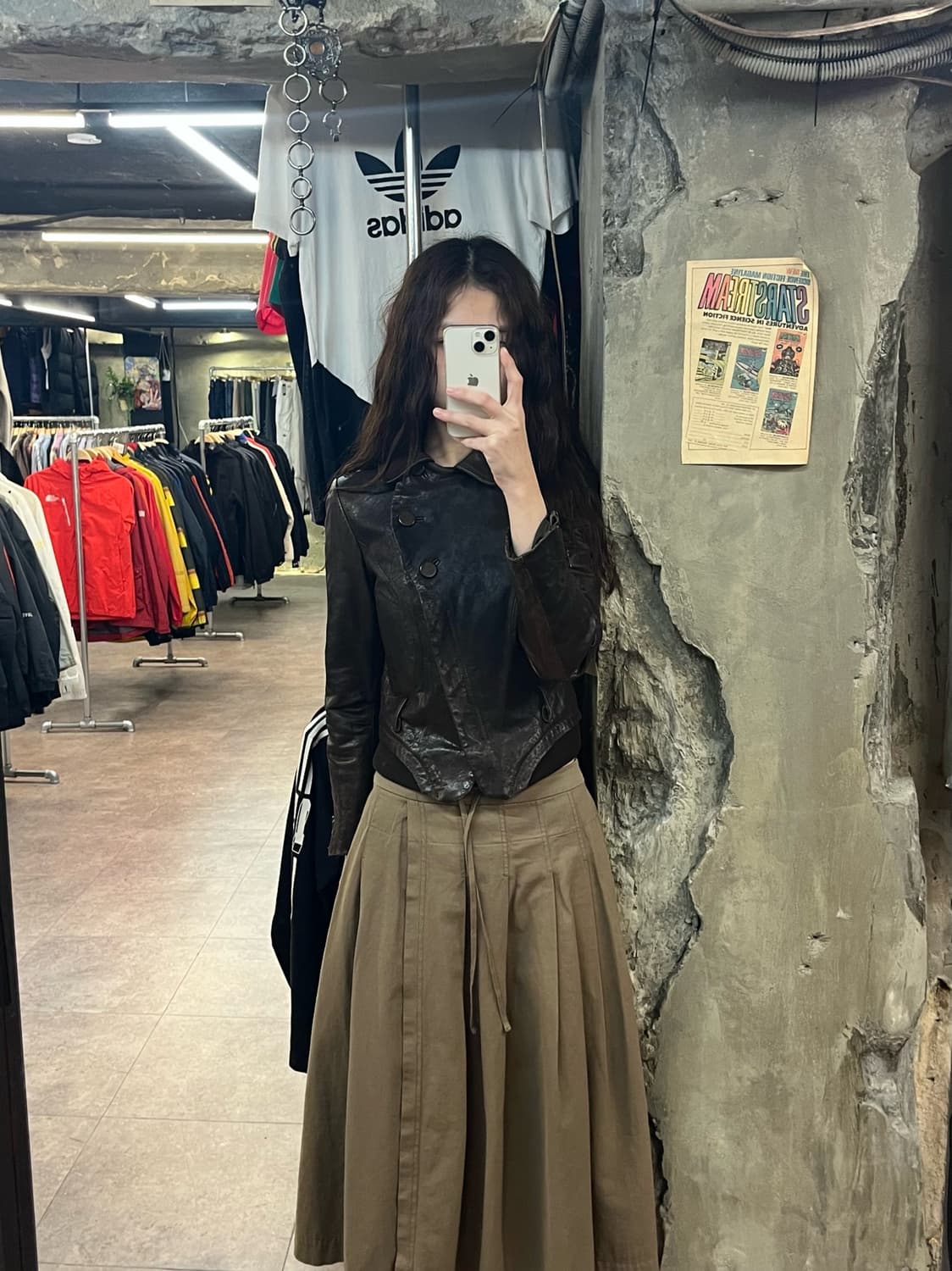 빈티지 양가죽 레더 자켓 브라운 S #csz2085 상품이미지2