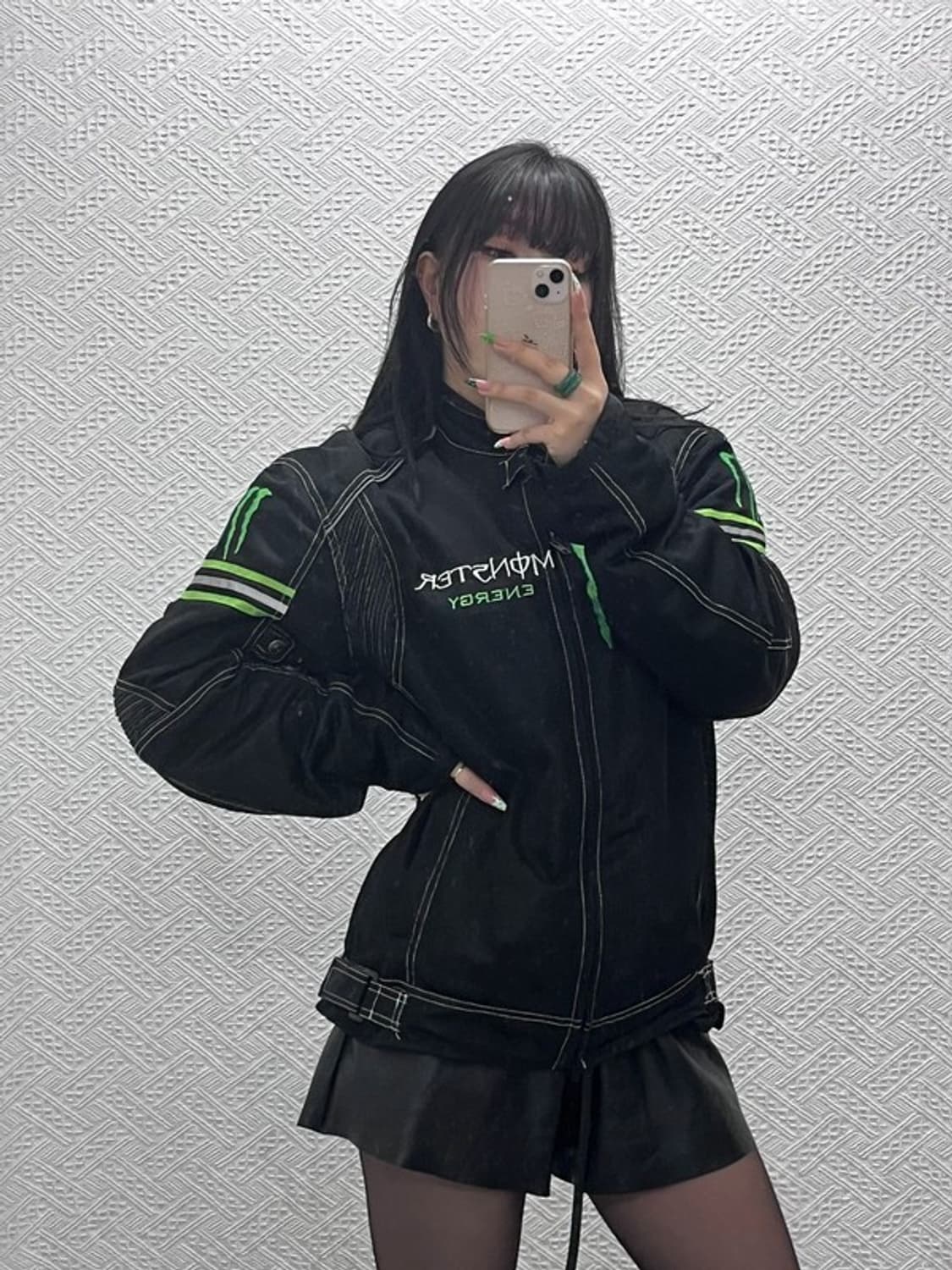 크로스보더 몬스터 레이싱 바이커 네온로고 보호 자켓 3XL C08967 상품이미지1