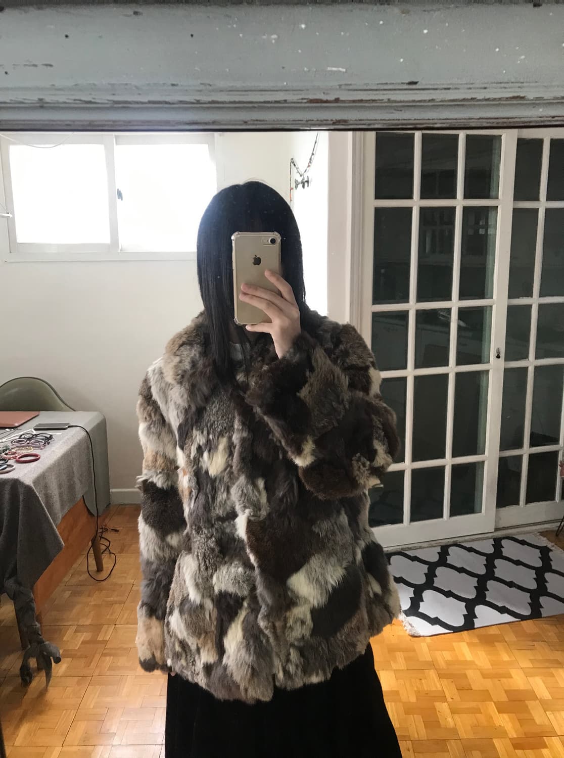 vintage mix fur jacket 상품이미지3