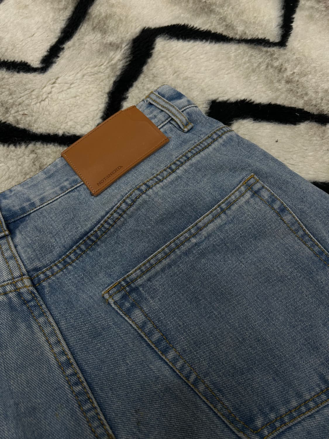 [XL]낫포너드 와이드 데님 팬츠/연청 상품이미지1