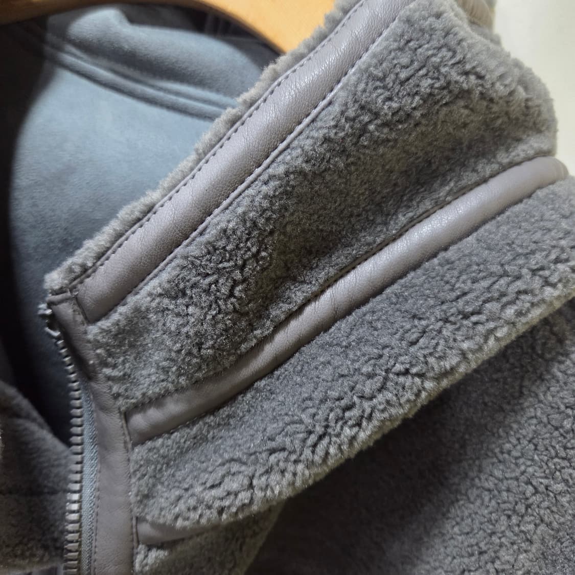 빠니깔래 스웨이드 후드 무스탕 상품이미지7