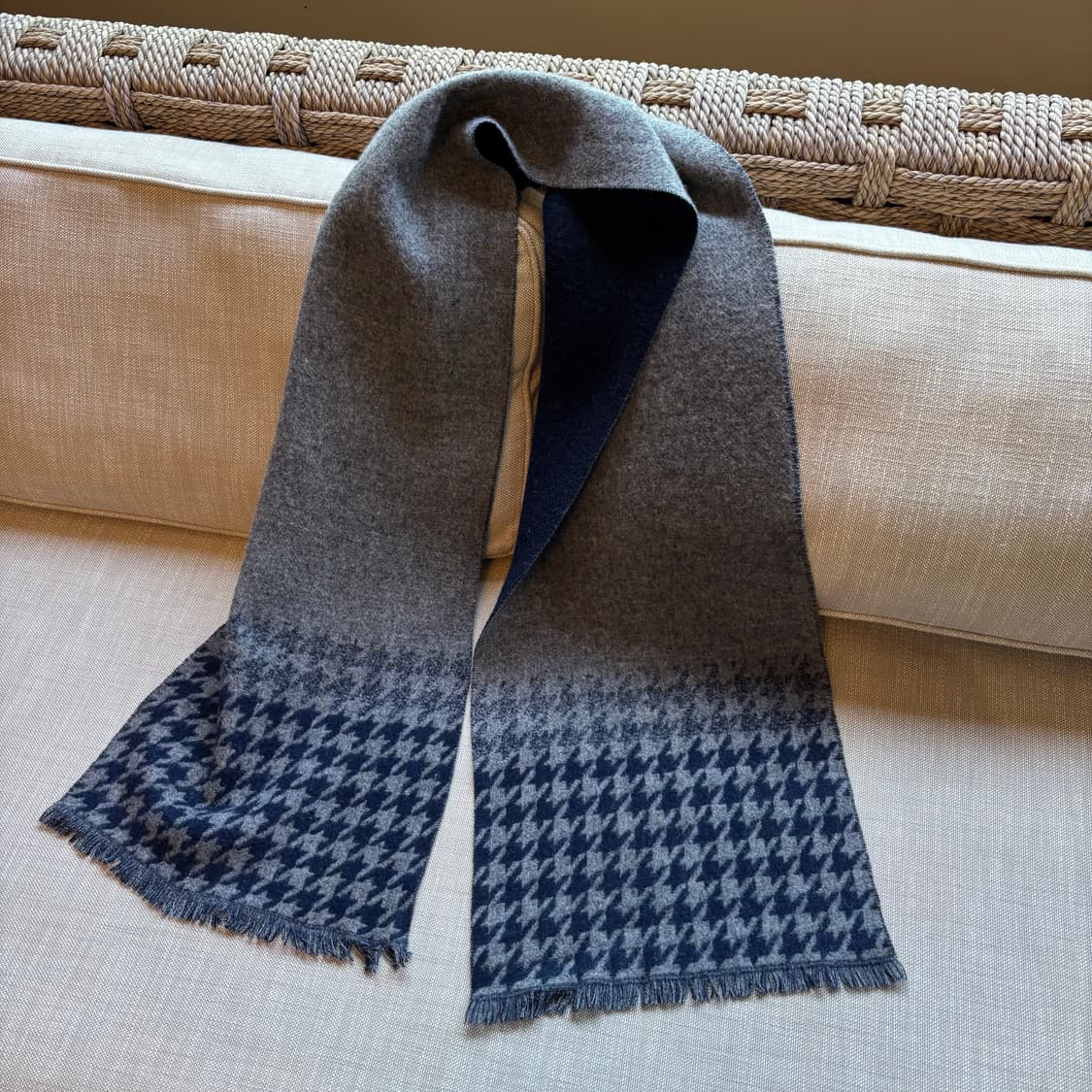 울 100% 리버시블 지도리체크 머플러 목도리 (남여공용) 상품이미지4