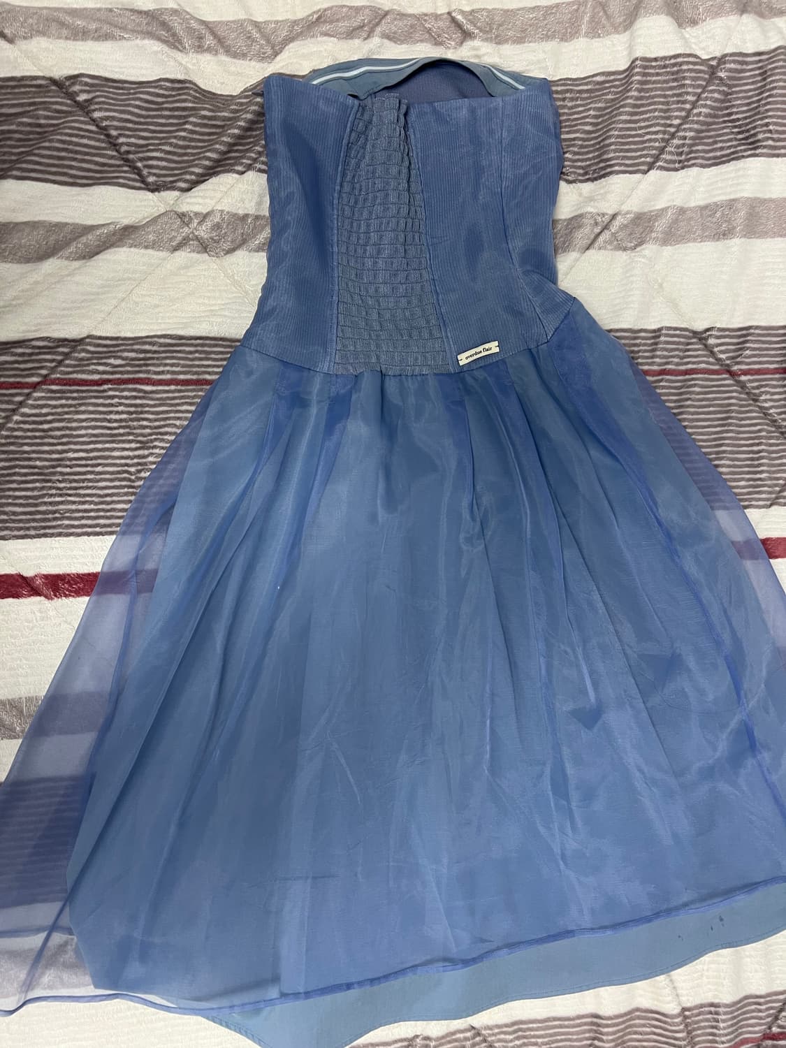 overdue flair 오버듀플레어 튜브 탑 오간자 드레스 상품이미지4