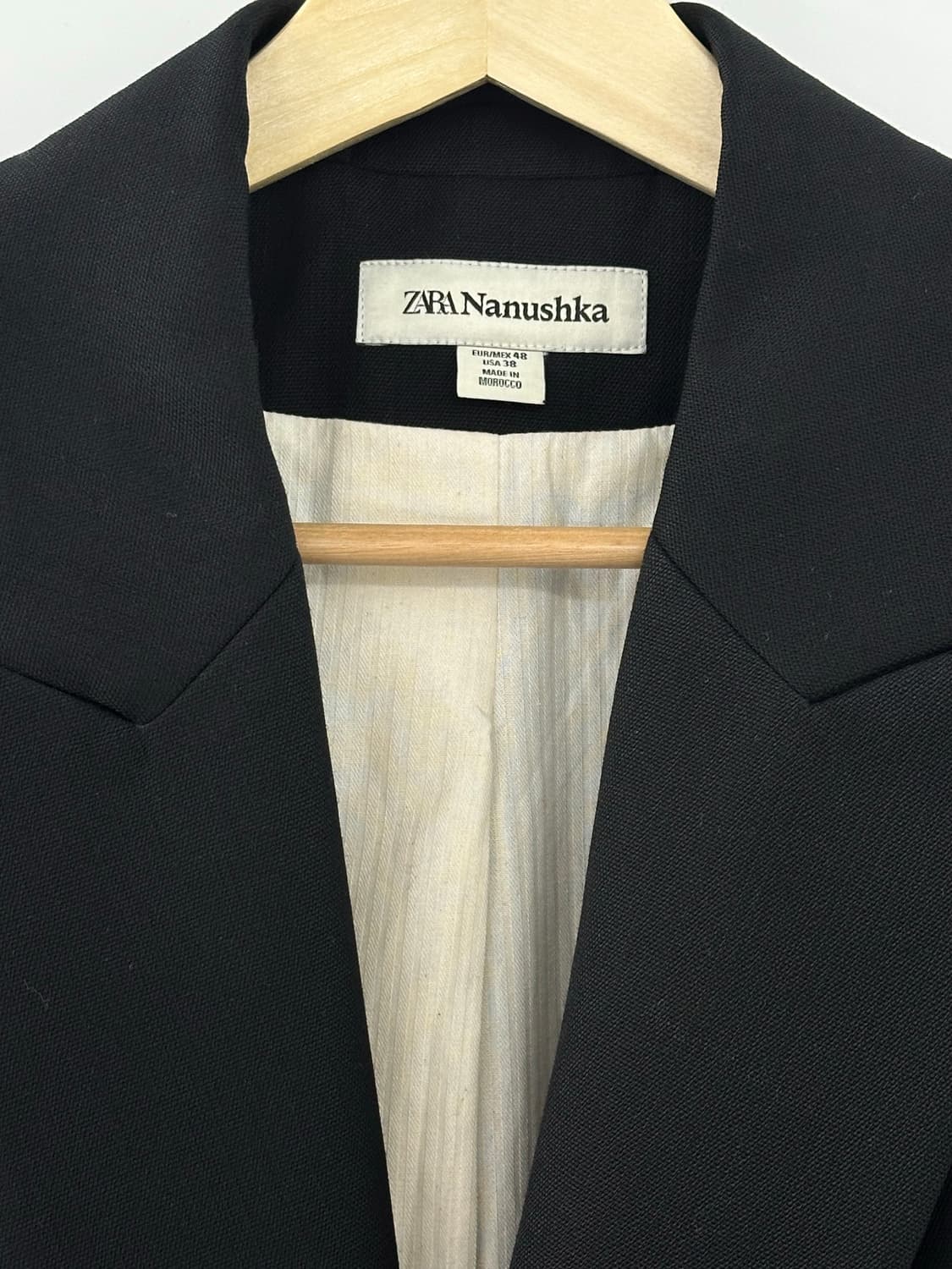 ZARA X Nanushka 더블 버튼 자켓 (블랙 48, 새상품) 상품이미지3
