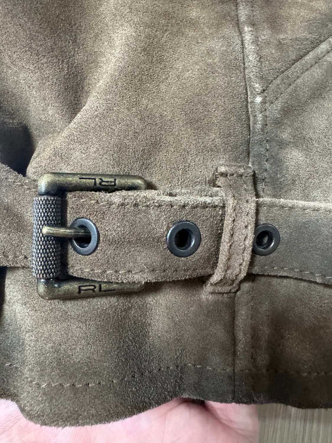 XL 폴로 랄프로렌 러프아웃 스웨이드 카페레이서 가죽 자켓 브라운 상품이미지8