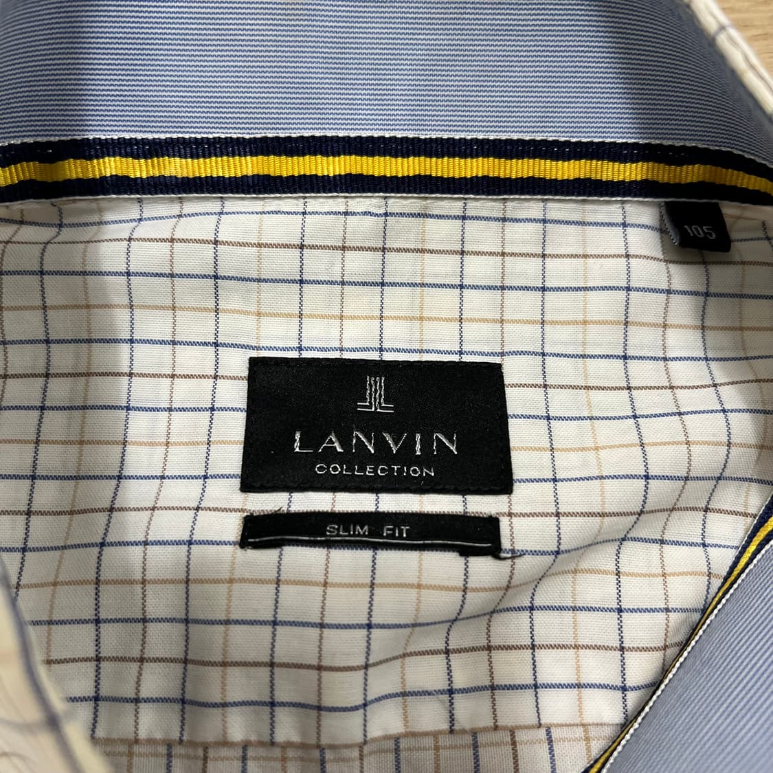 랑방 컬렉션 슬림핏 라운드햄 체크 긴팔셔츠 [화이트] XL/105 상품이미지4