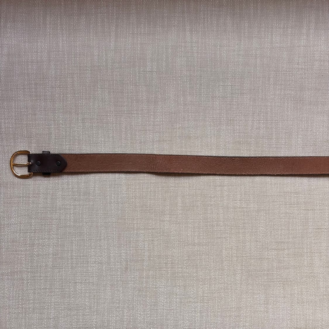 [35-36] 90s USA 다크 브라운 레더 솔리드 브라스 버클 벨트 상품이미지7