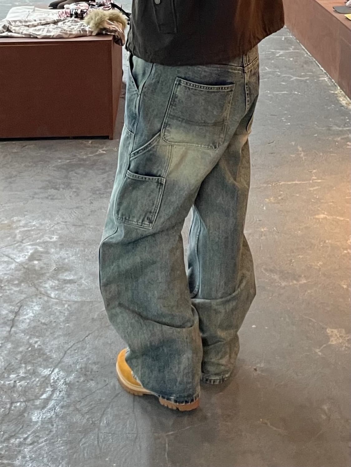 빈티지 워싱 중청 데님팬츠 H1525 상품이미지1