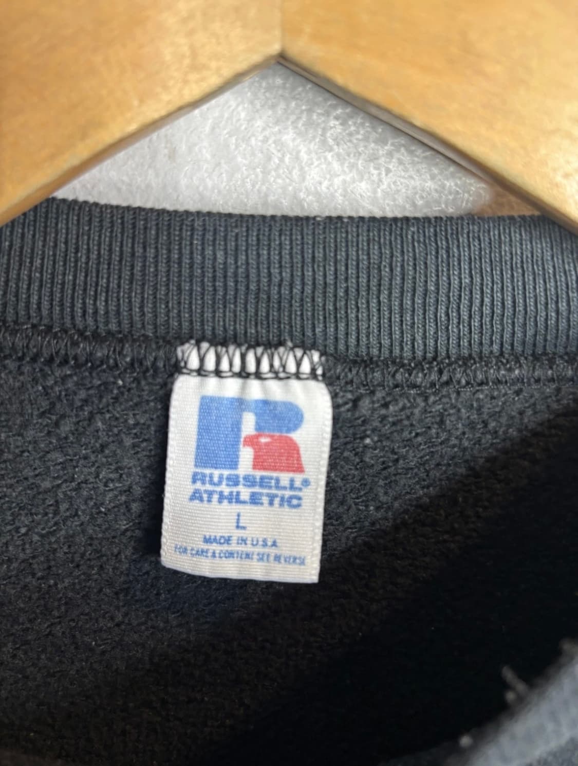 80~90s made in usa 러셀 맨투맨 블랙 L 상품이미지2