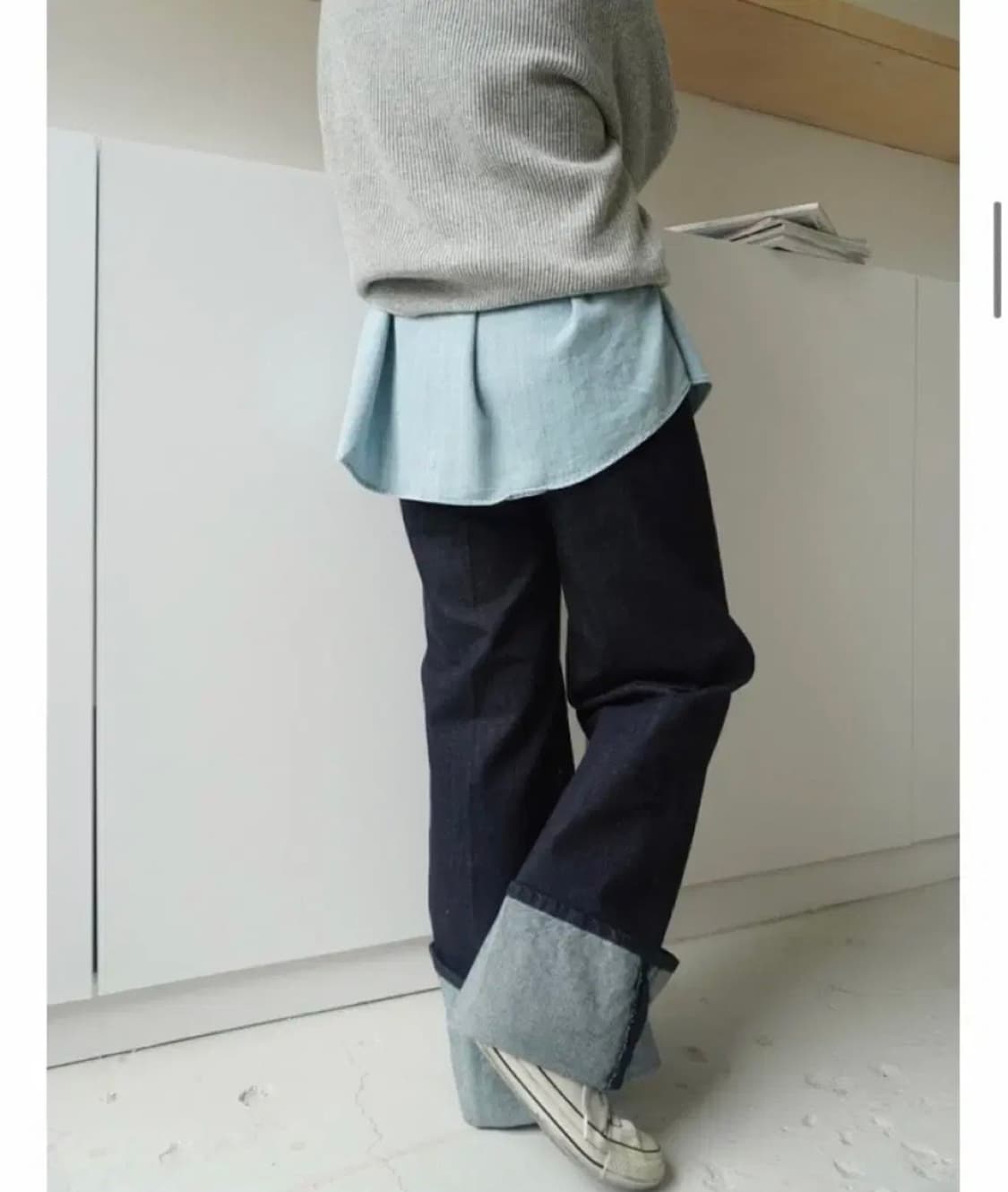 리넨느 롤업 데님 s 상품이미지2