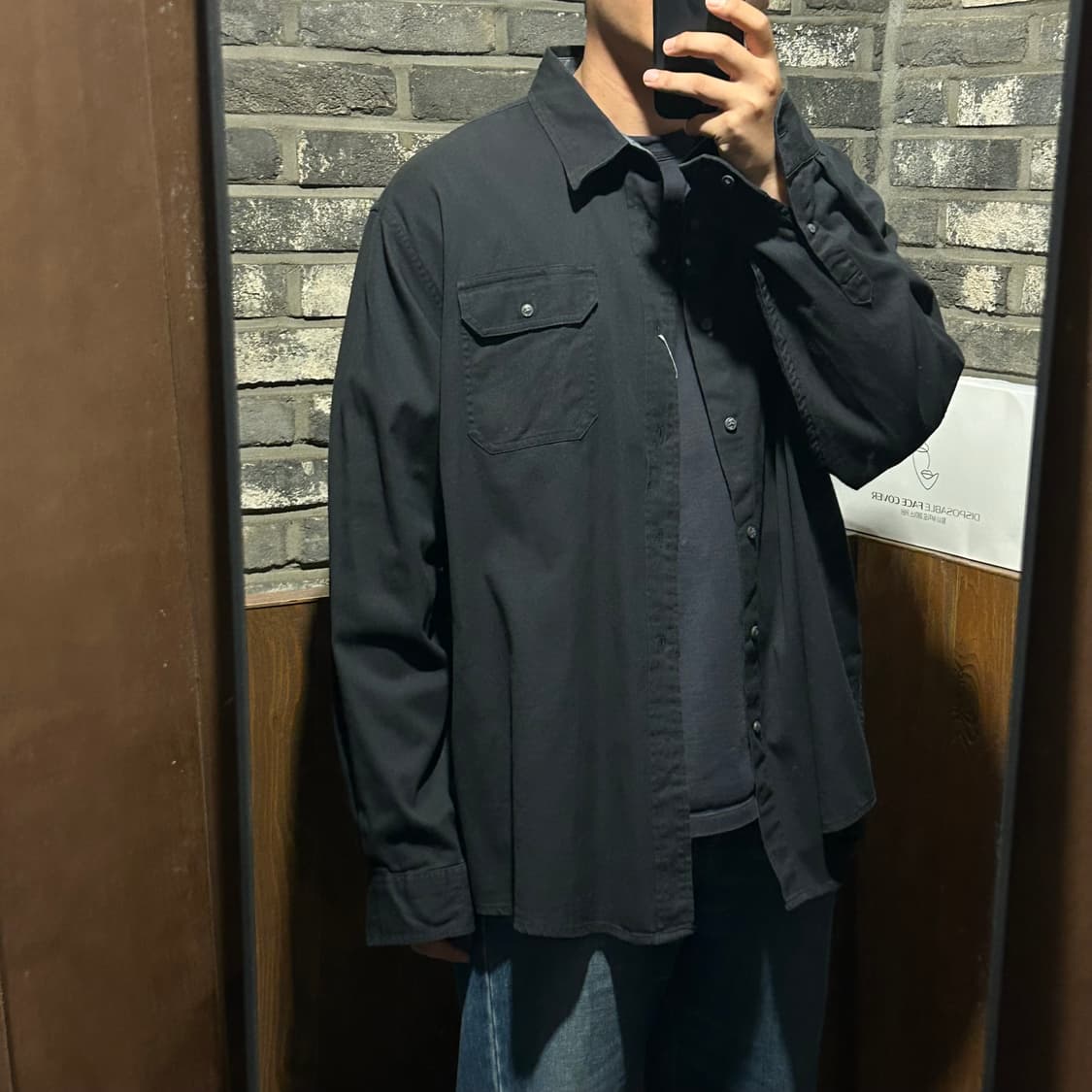 XXL) Wrangler 랭글러 투포켓 워크웨어 코튼 셔츠 블랙 W6 상품이미지9
