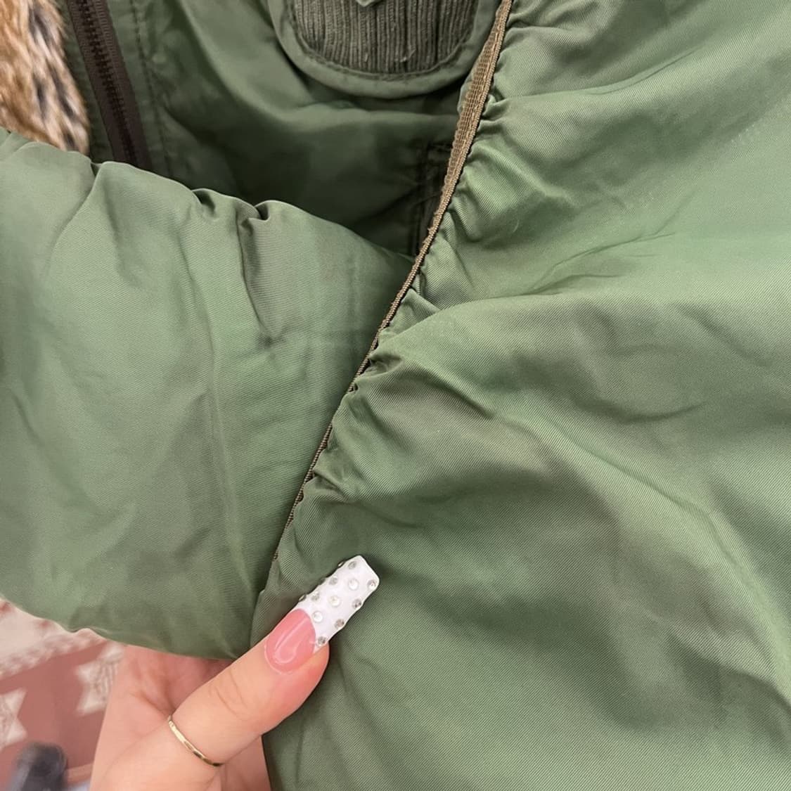 아비렉스 Y2K 레트로 펑크 말차카키 항공점퍼 자켓 M C10411 상품이미지7