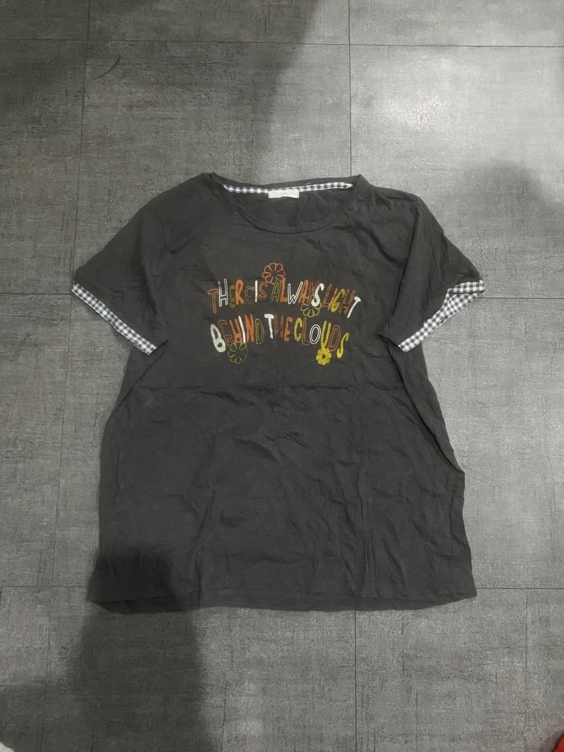 일본빈티지 Behind 하구미모리걸 아메카지 레이어드 반팔티셔츠 상품이미지1