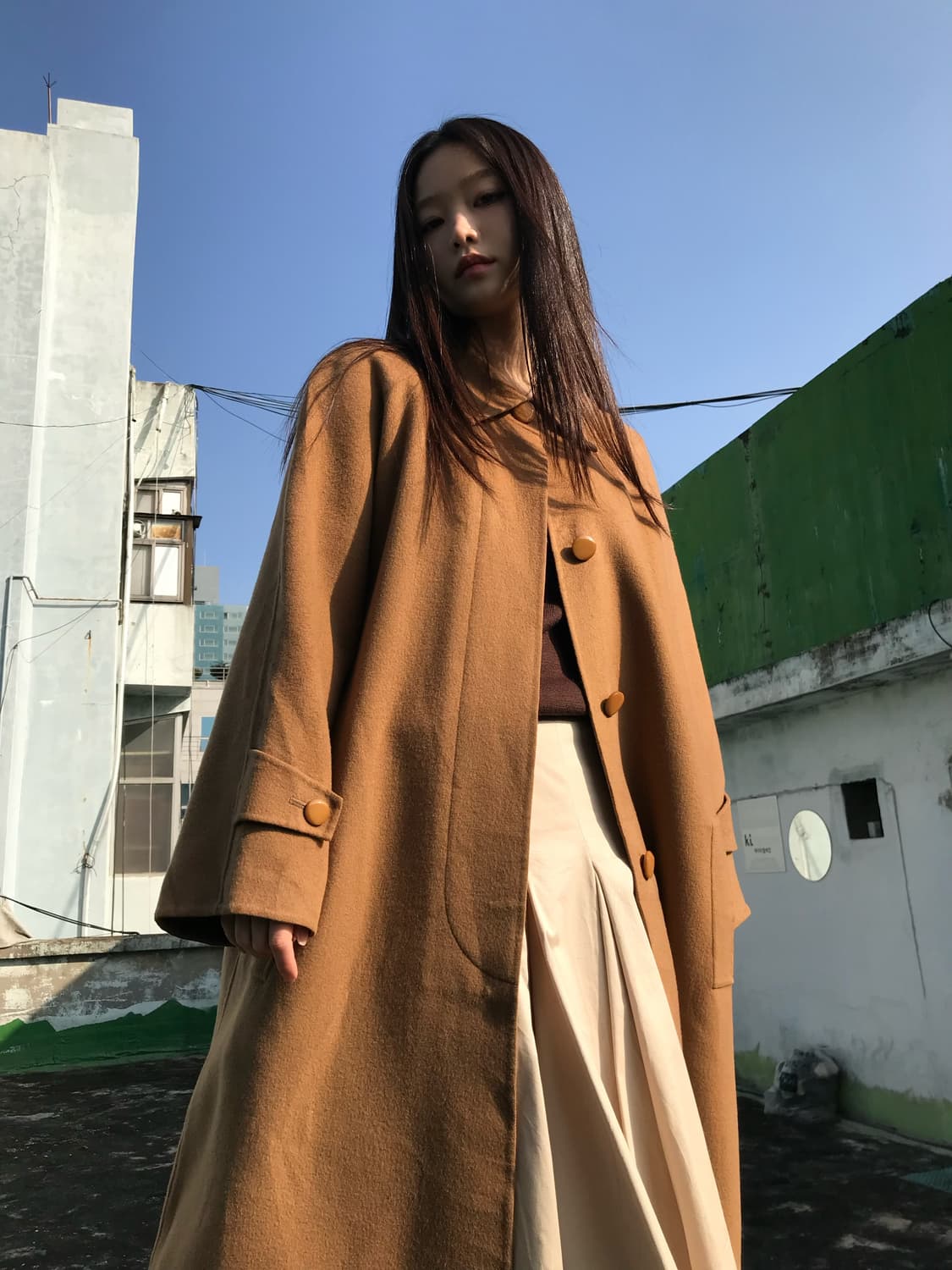 카라멜 롱 코트  상품이미지4