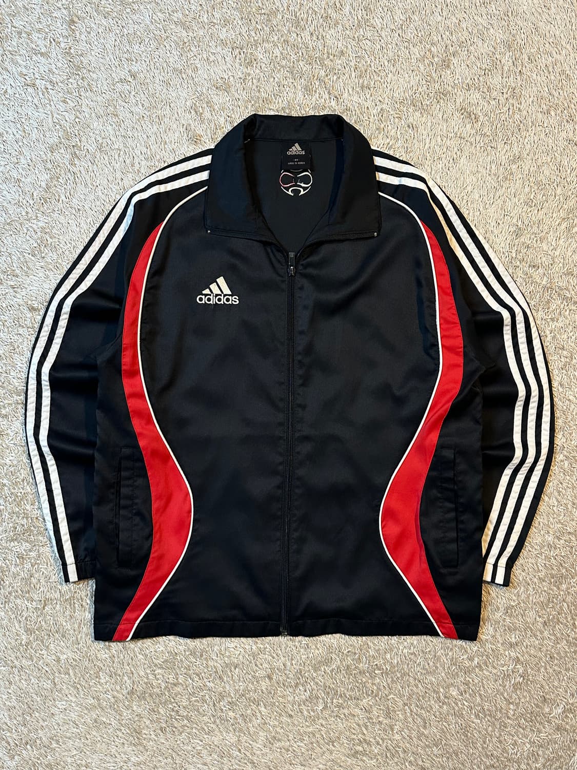 아디다스 올드스쿨 삼각로고 배색 바람막이 자켓 블랙 상품이미지1