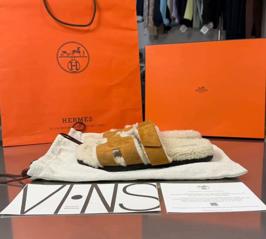 [정품] 에르메스 스웨이드 어퍼 슬리퍼 275 
풀구성품 상품이미지2