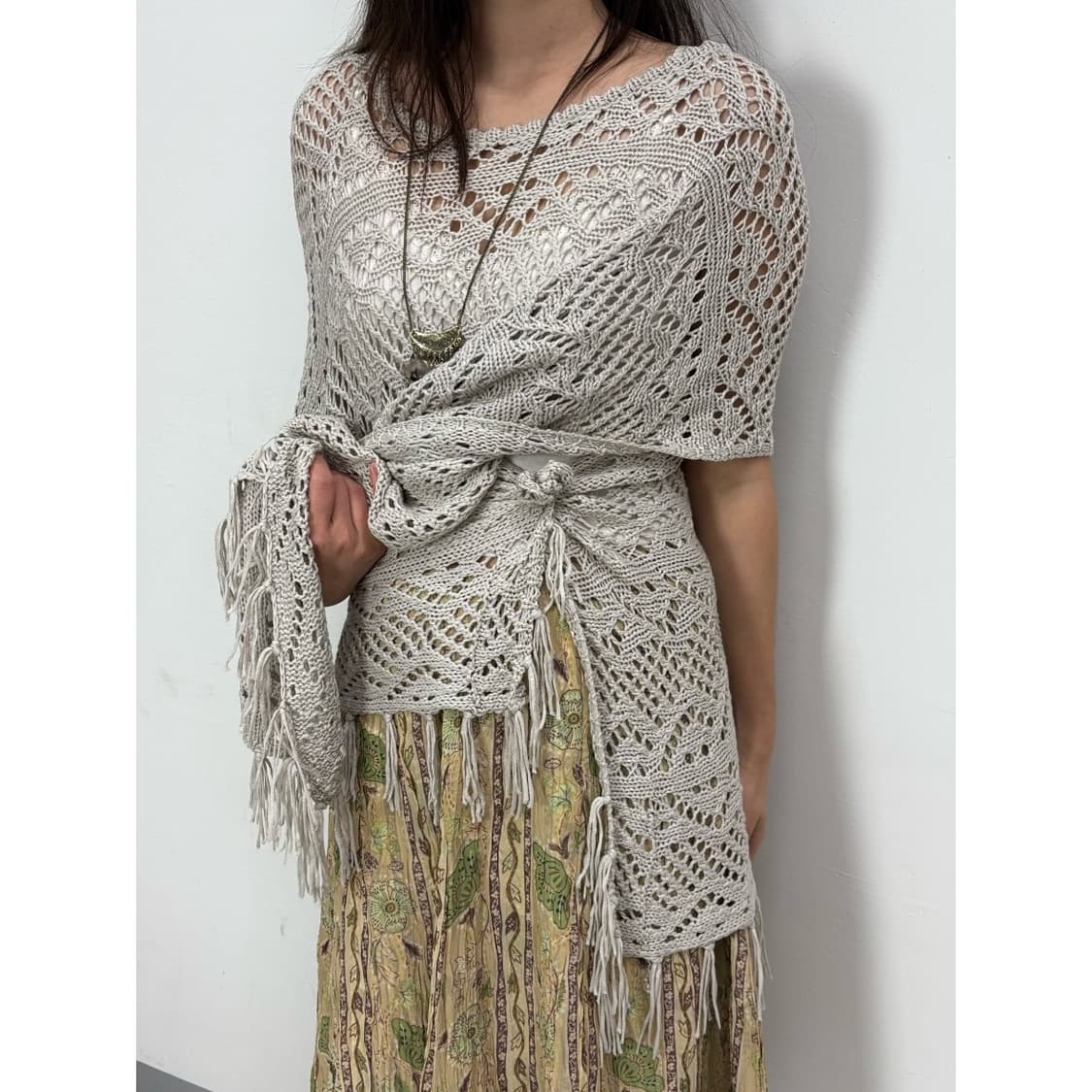 빈티지 히피 크로셰 케이프 판쵸 망토 상품이미지3
