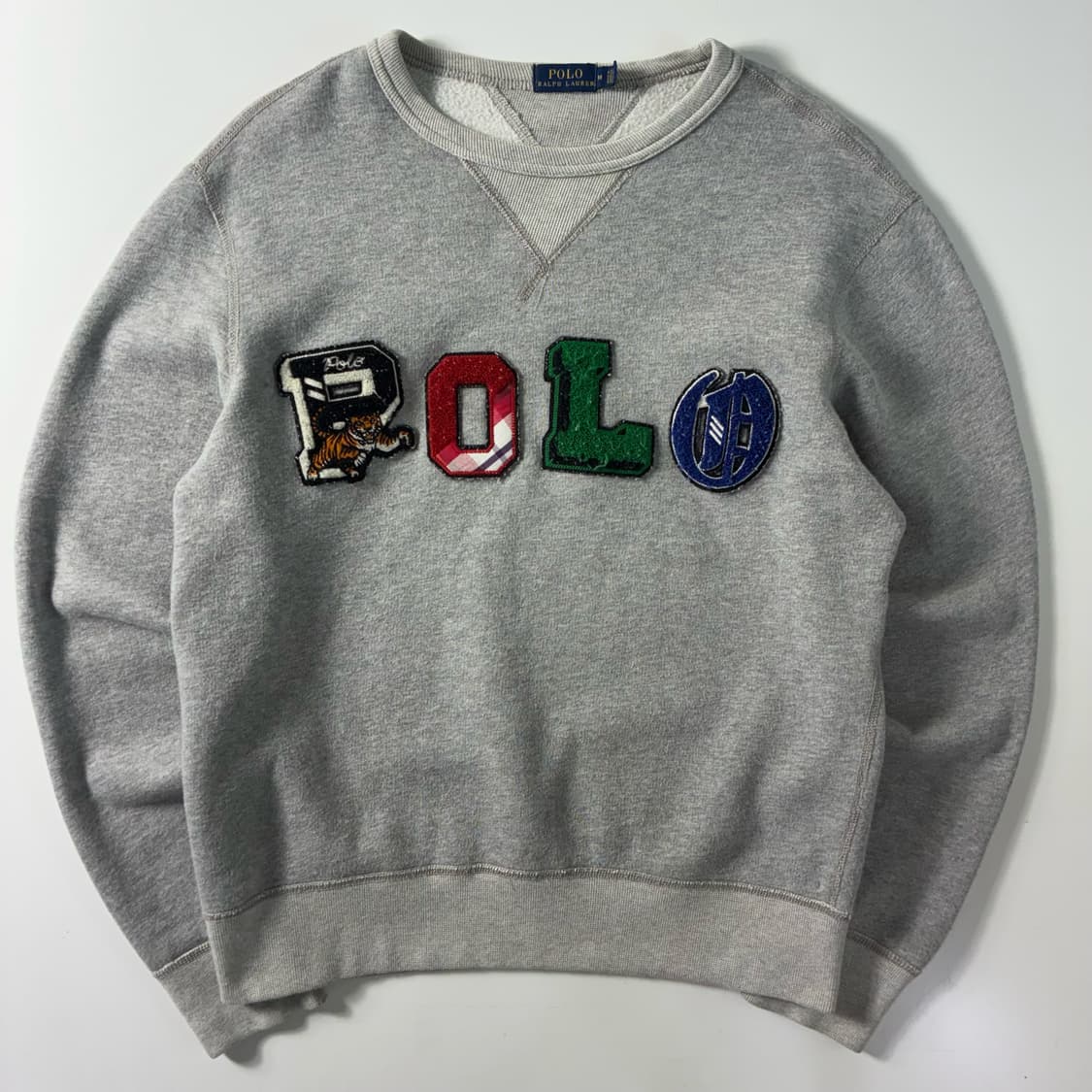 Polo  폴로 랄프로렌 빅로고 타이거패치 코튼 그레이 맨투맨 상품이미지1
