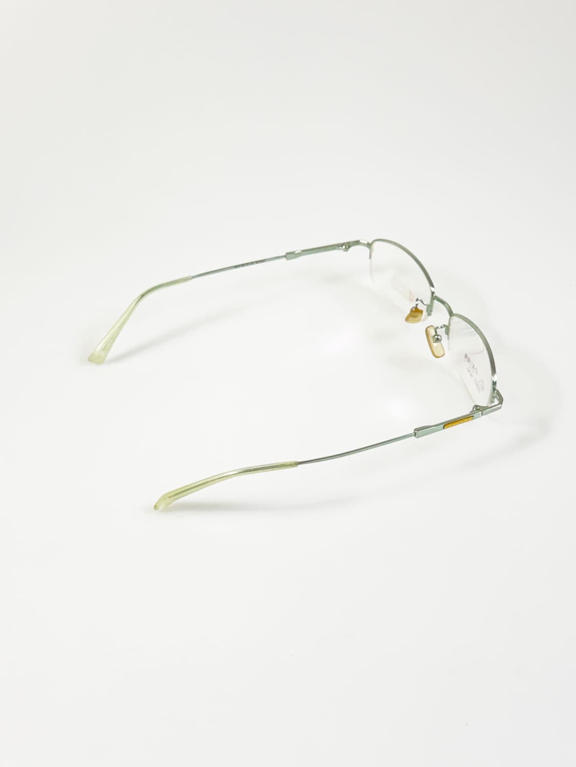 일본제 UFFIZI 반무테 스퀘어 메탈 프레임 빈티지 안경 상품이미지4