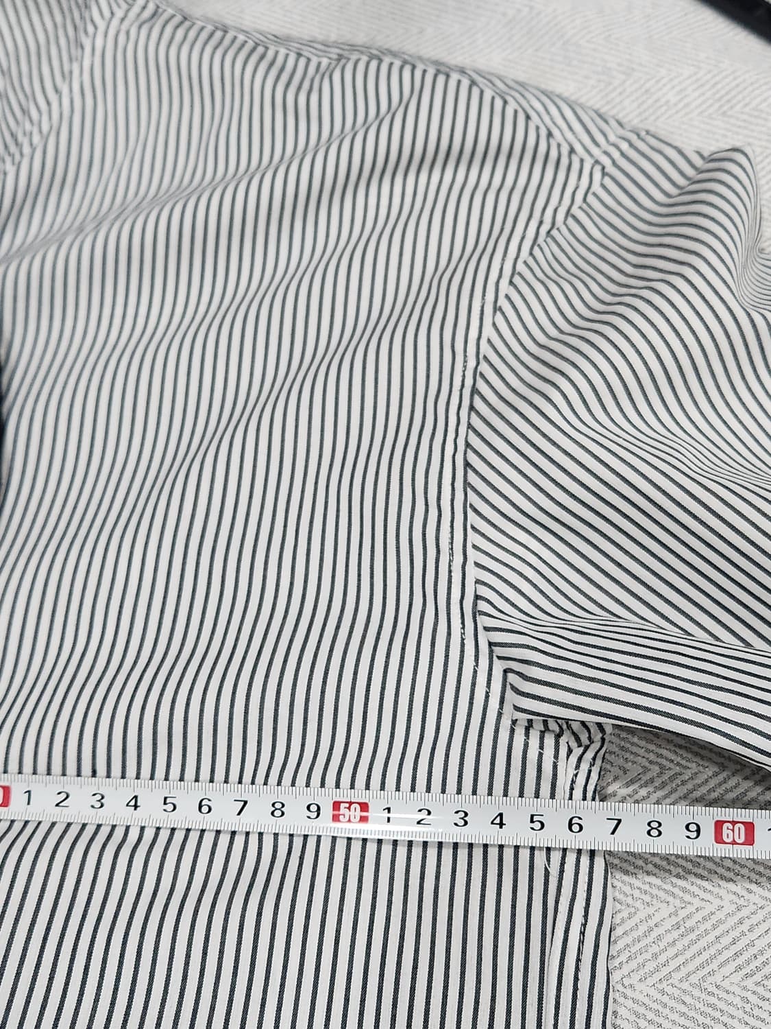 [100] 새상품 TBJ nearby 스트라이프 후드 셔츠 오버핏 상품이미지7