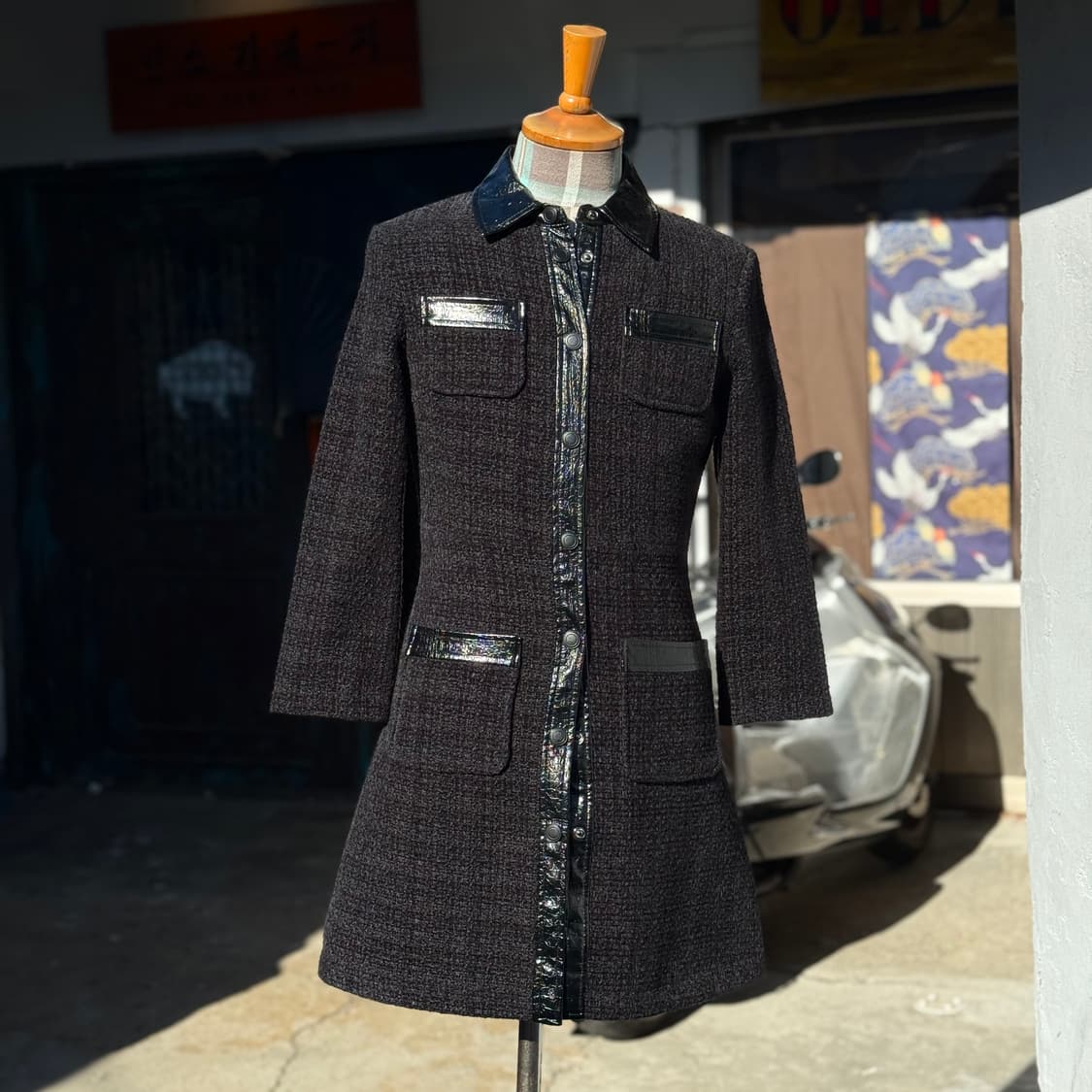 니쁜스 벨벳 트위드 & 레더 원피스 F 상품이미지7