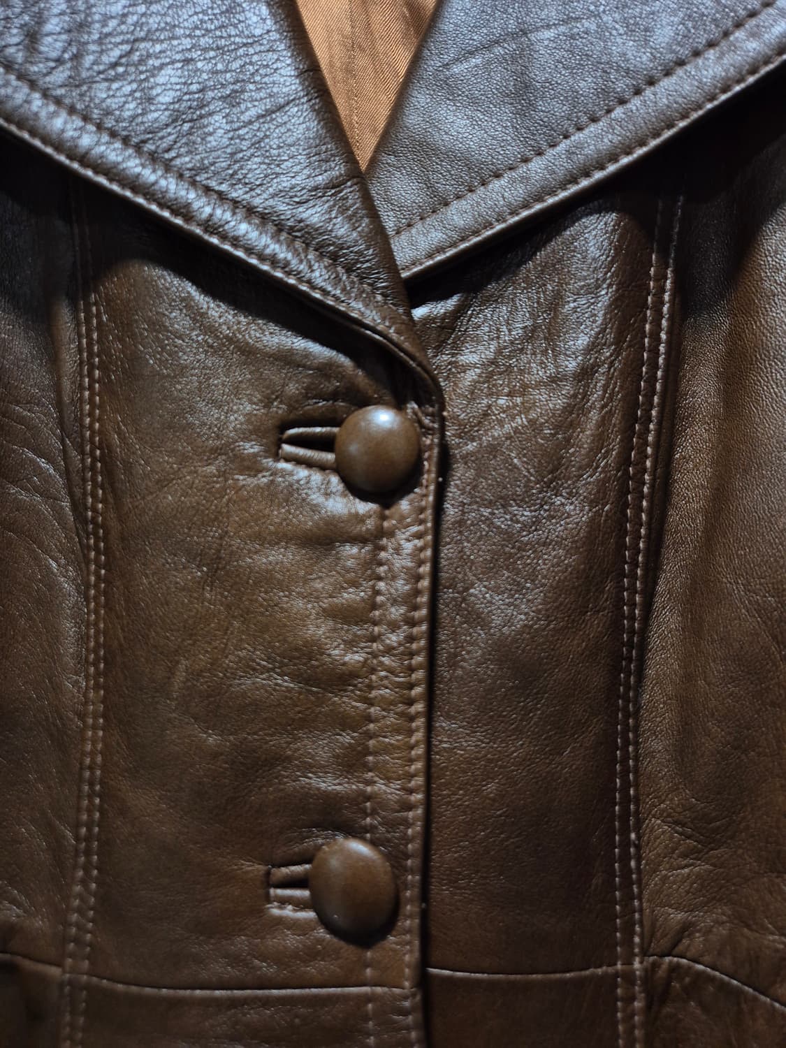 빈티지 멕시코 브라운 리얼가죽 벨티드 자켓 상품이미지4