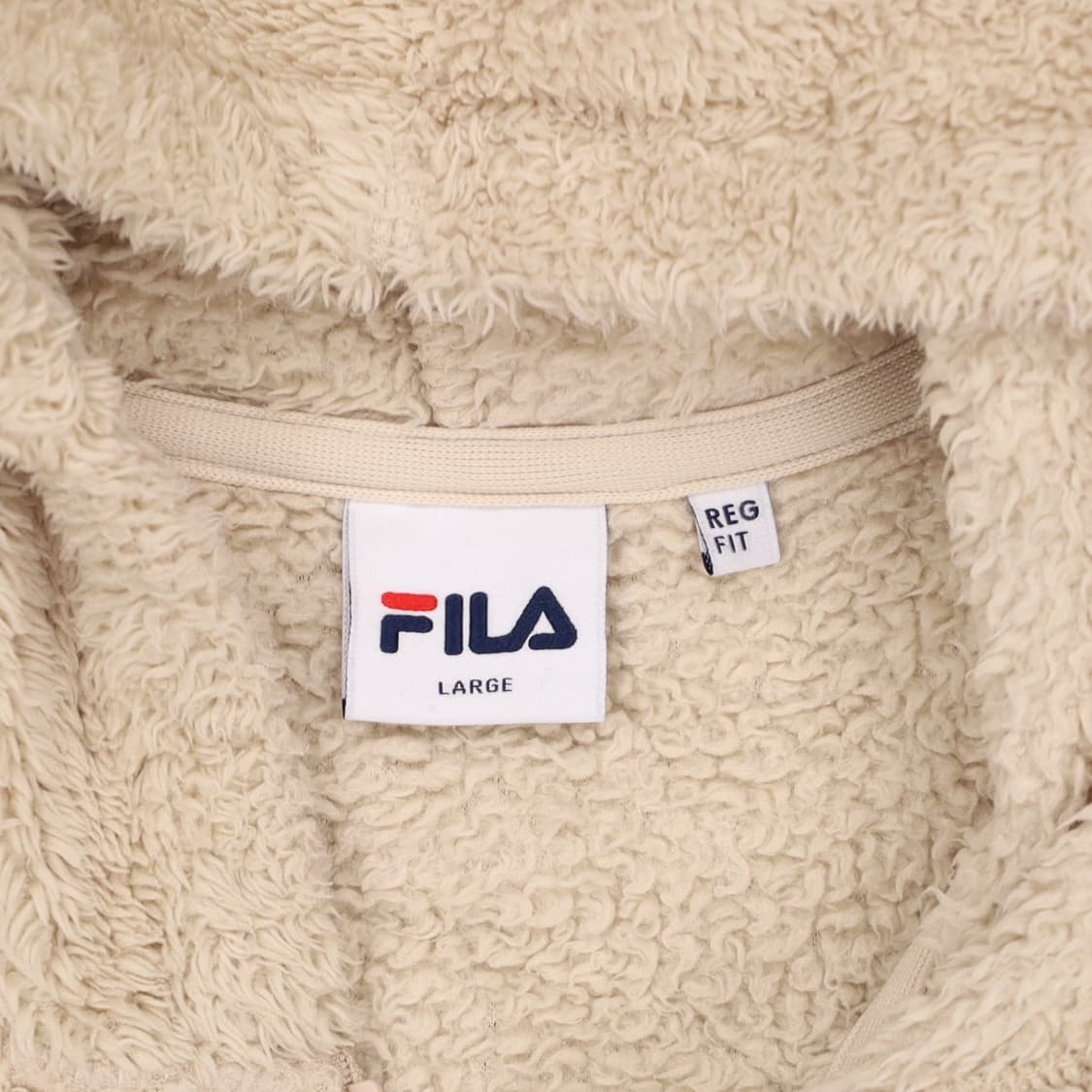 [L] 휠라 빅로고 보아 양털 플리스 후리스 자켓 아이보리 3867 상품이미지6