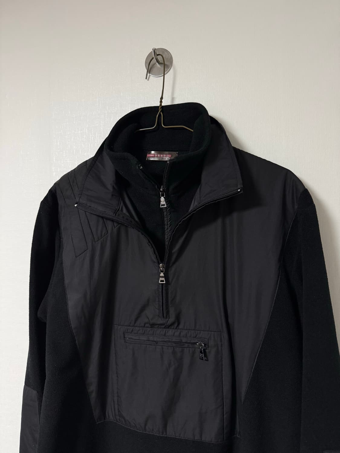 프라다 스포츠90s 더블 레이어드 칼라 플리스 나일론 반집업 상품이미지4