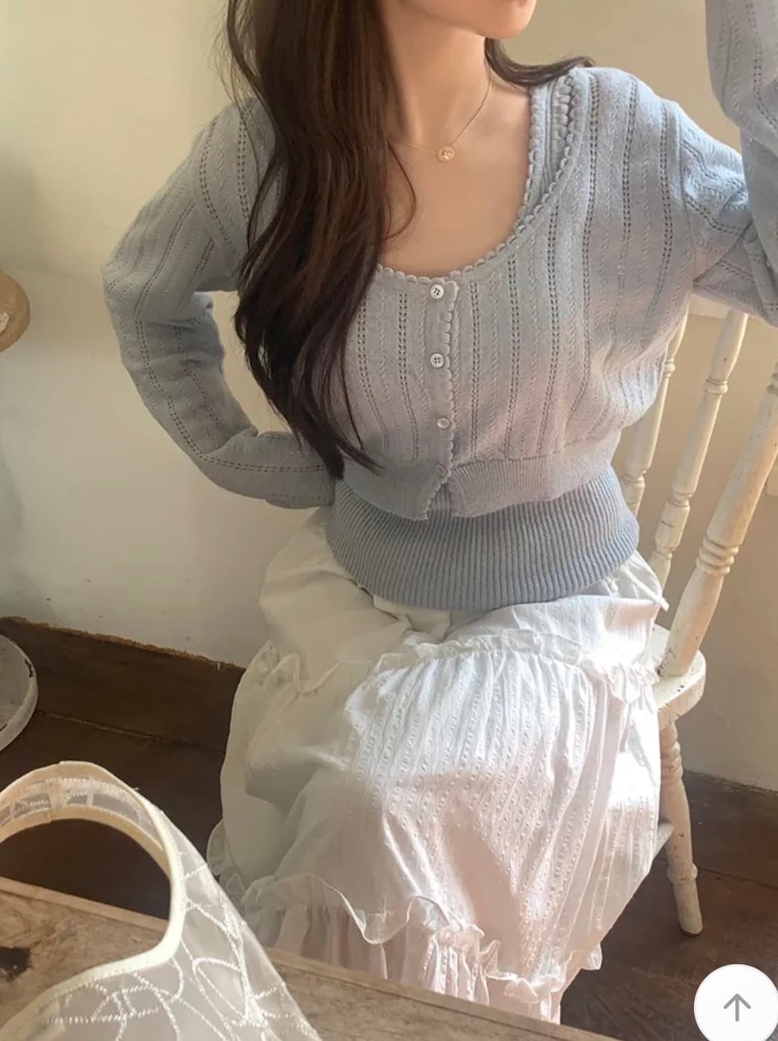 (새상품)소녀레시피 멜로 펀칭 나시가디건 세트 상품이미지6