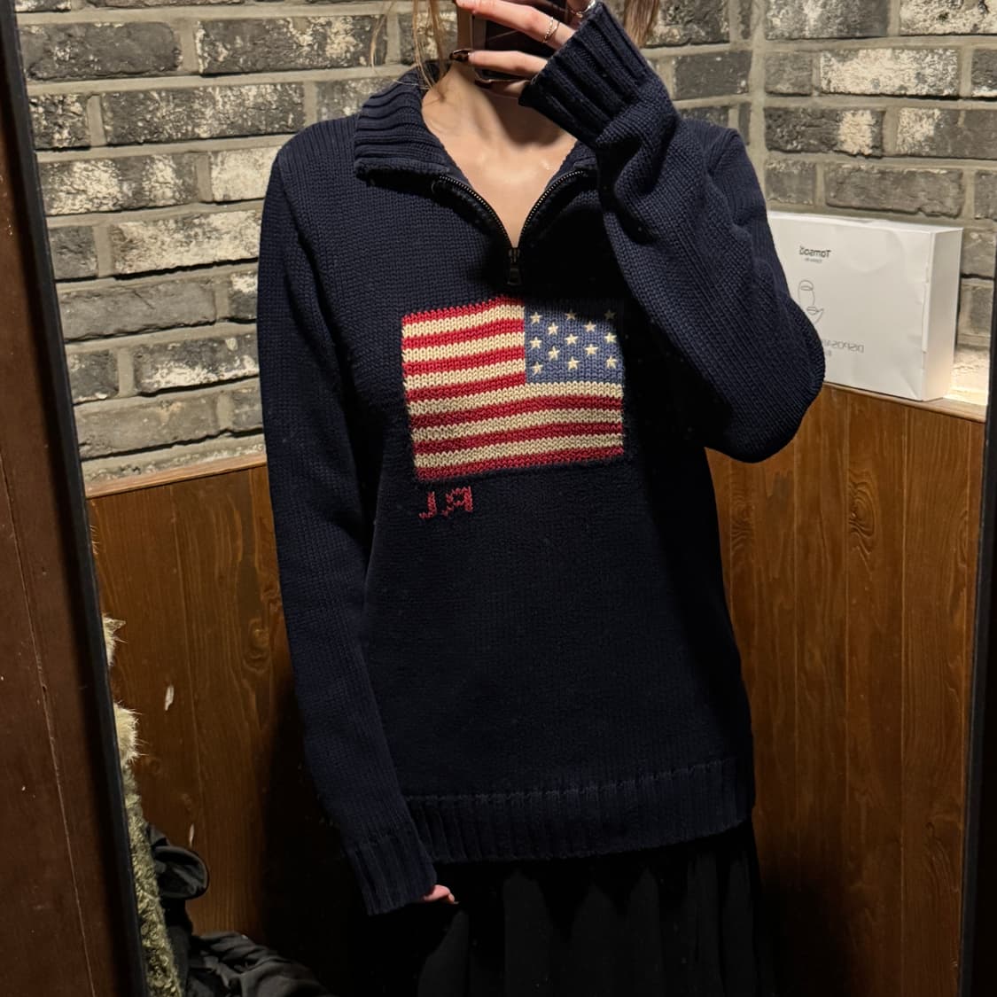 S) 폴로 랄프로렌 네이비 성조기 반집업 스웨터 니트 상품이미지7