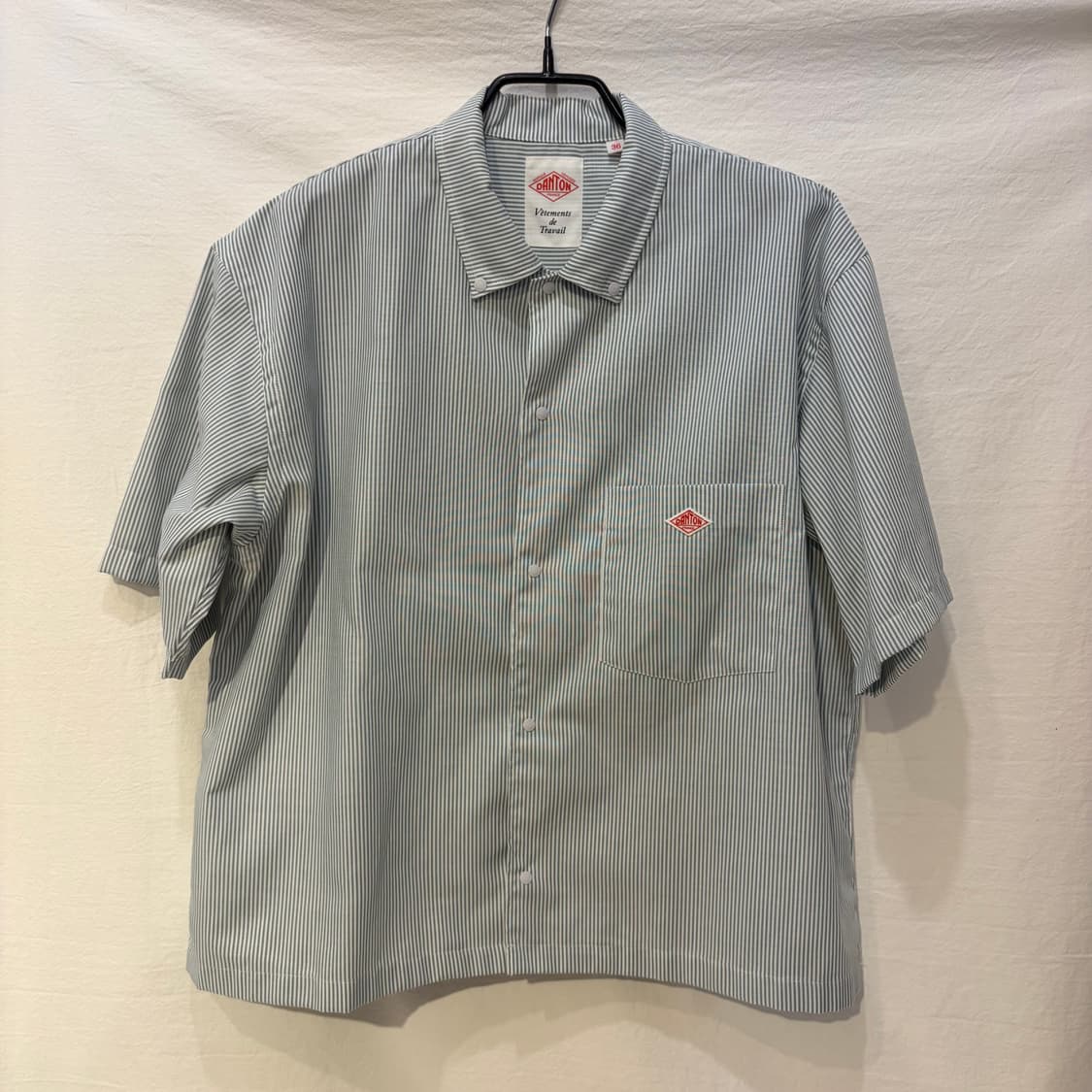 DANTON 단톤 스트라이프 반팔 셔츠 상품이미지1