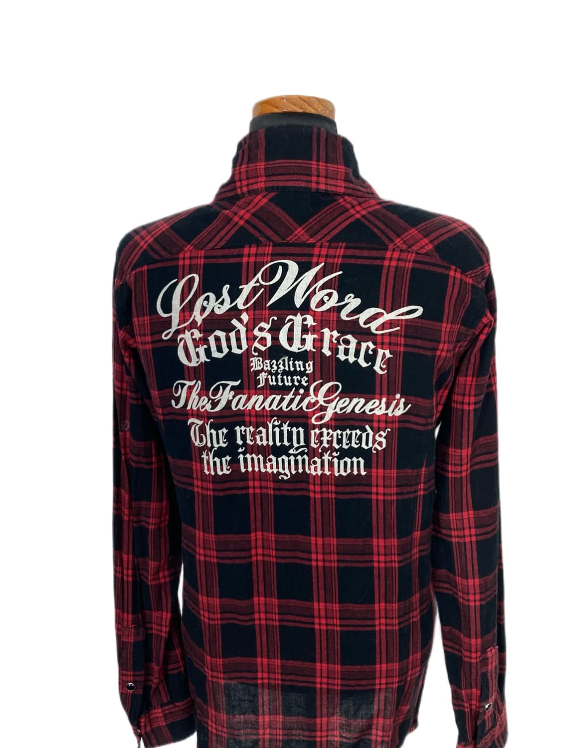 red check punk lettering shirt 상품이미지5