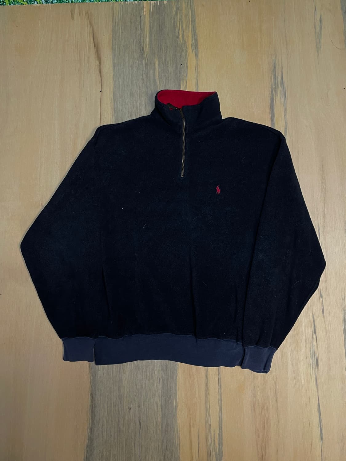 폴로 랄프로렌 다크 네이비 뽀글이 후리스 반집업 맨투맨 L 상품이미지2