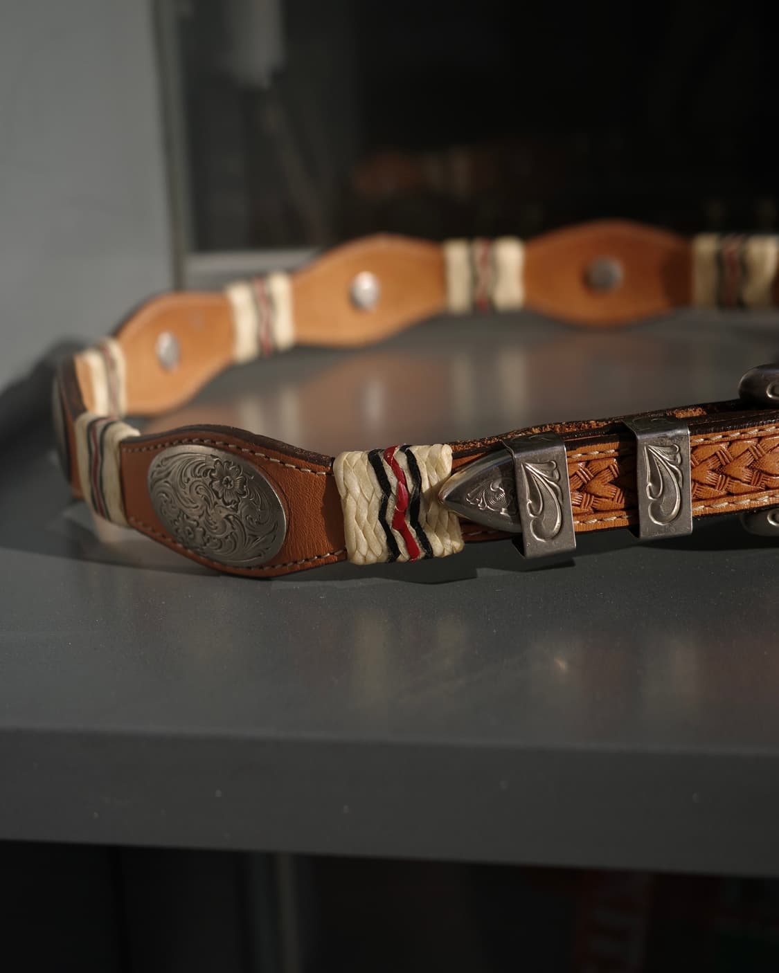 빈티지 휩 브레이드 웨스턴 툴링 벨트 상품이미지2