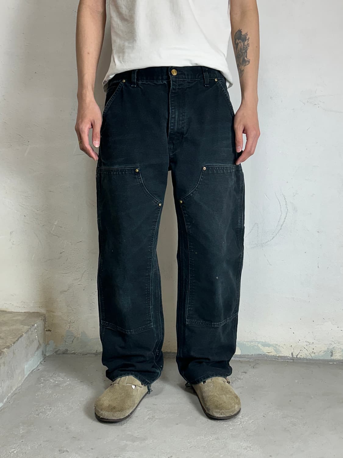 OG USA Made 칼하트 B01 더블니 블랙 칼하트 썩블니 카펜터 상품이미지10