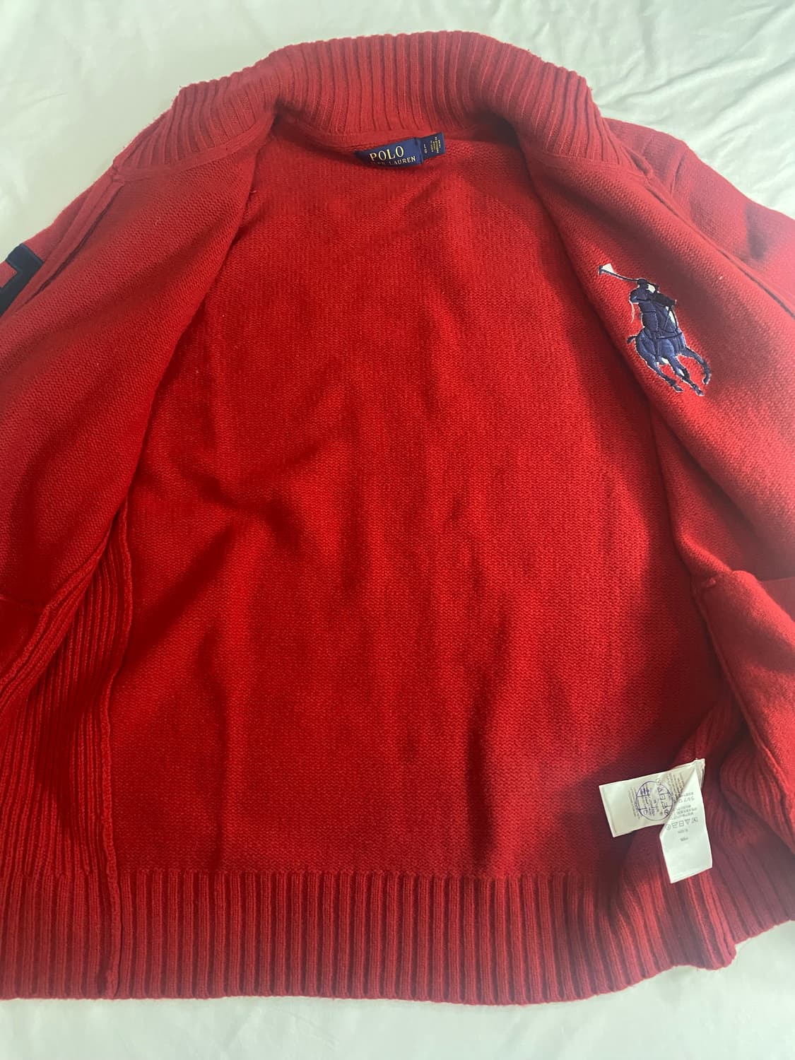 폴로랄프로렌 빅포니 치프키프 니트집업 버건디 상품이미지6