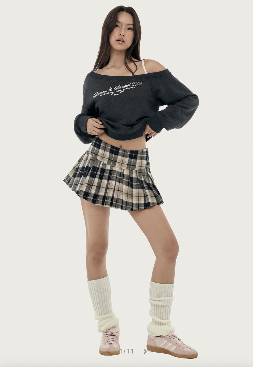 카페모카 플리츠 스커트 상품이미지1