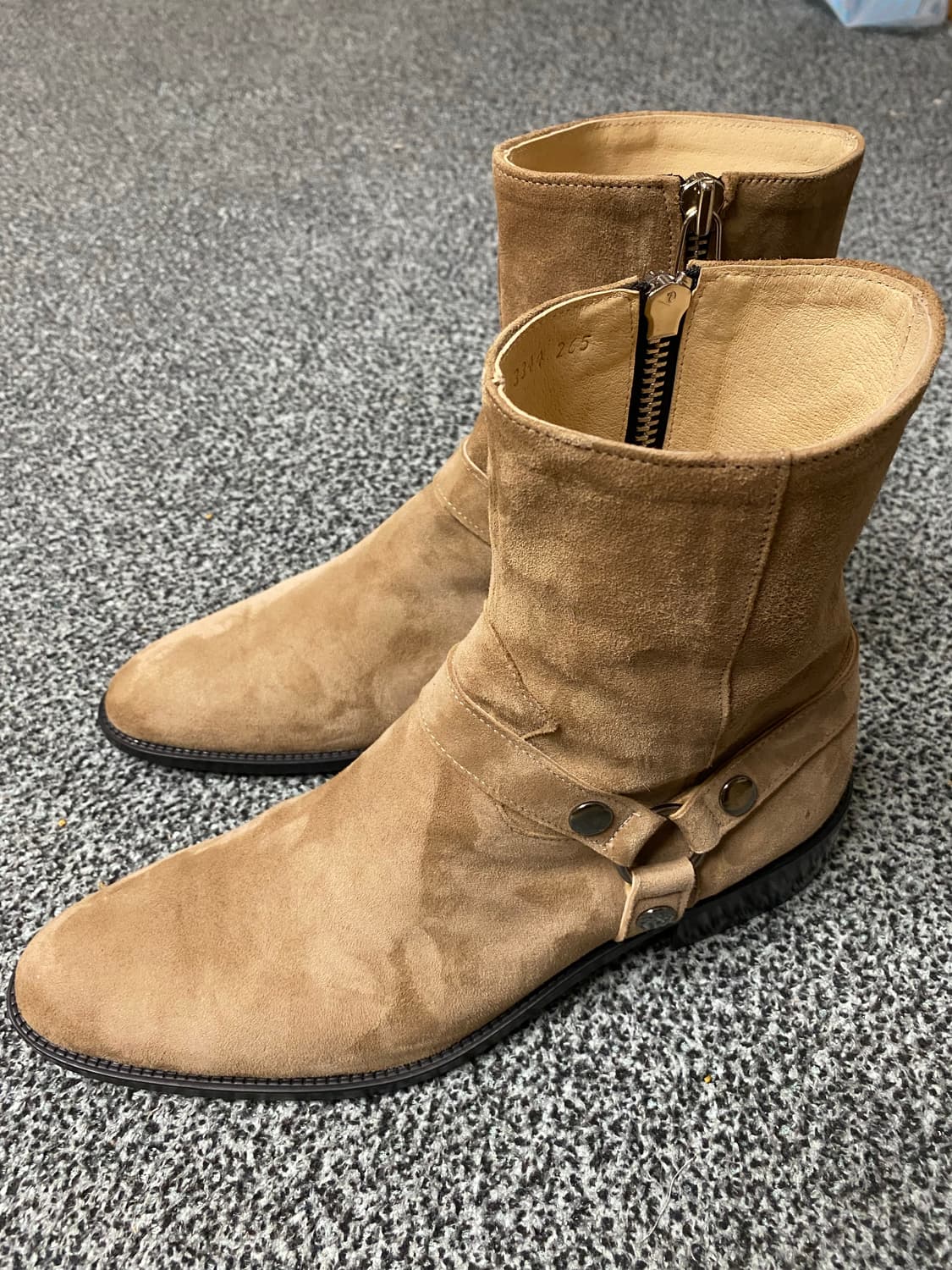 피렌체 아뜨리에 벨크로 스웨이드 집업 부츠(애쉬베이지) 상품이미지10