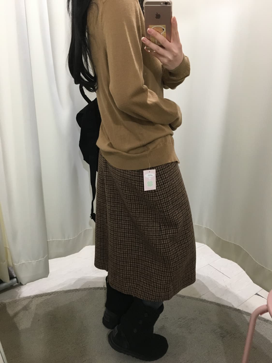 울 체크 카프리 팬츠 상품이미지4