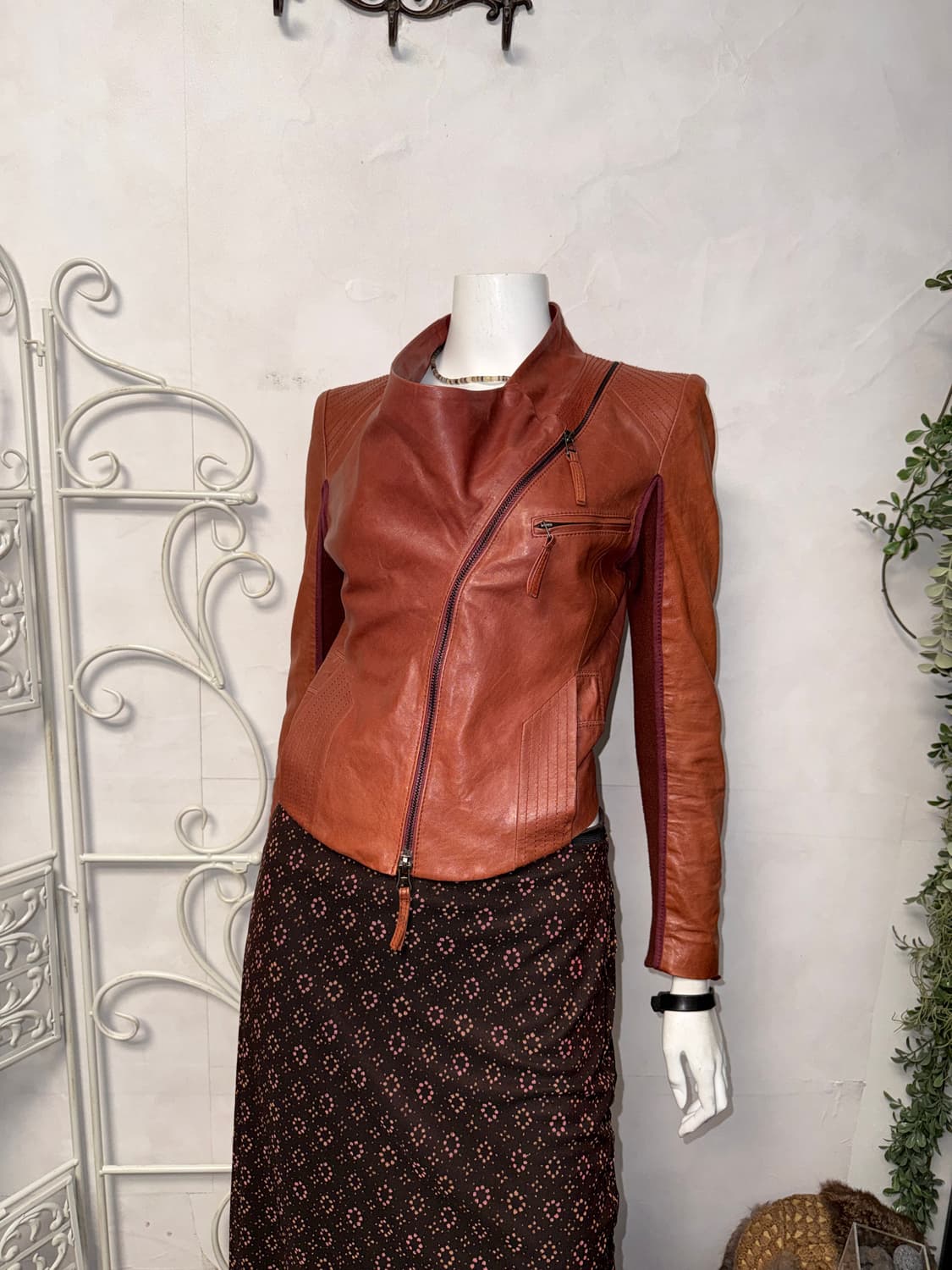 Brick orange red lamb skin two ways jk 상품이미지5