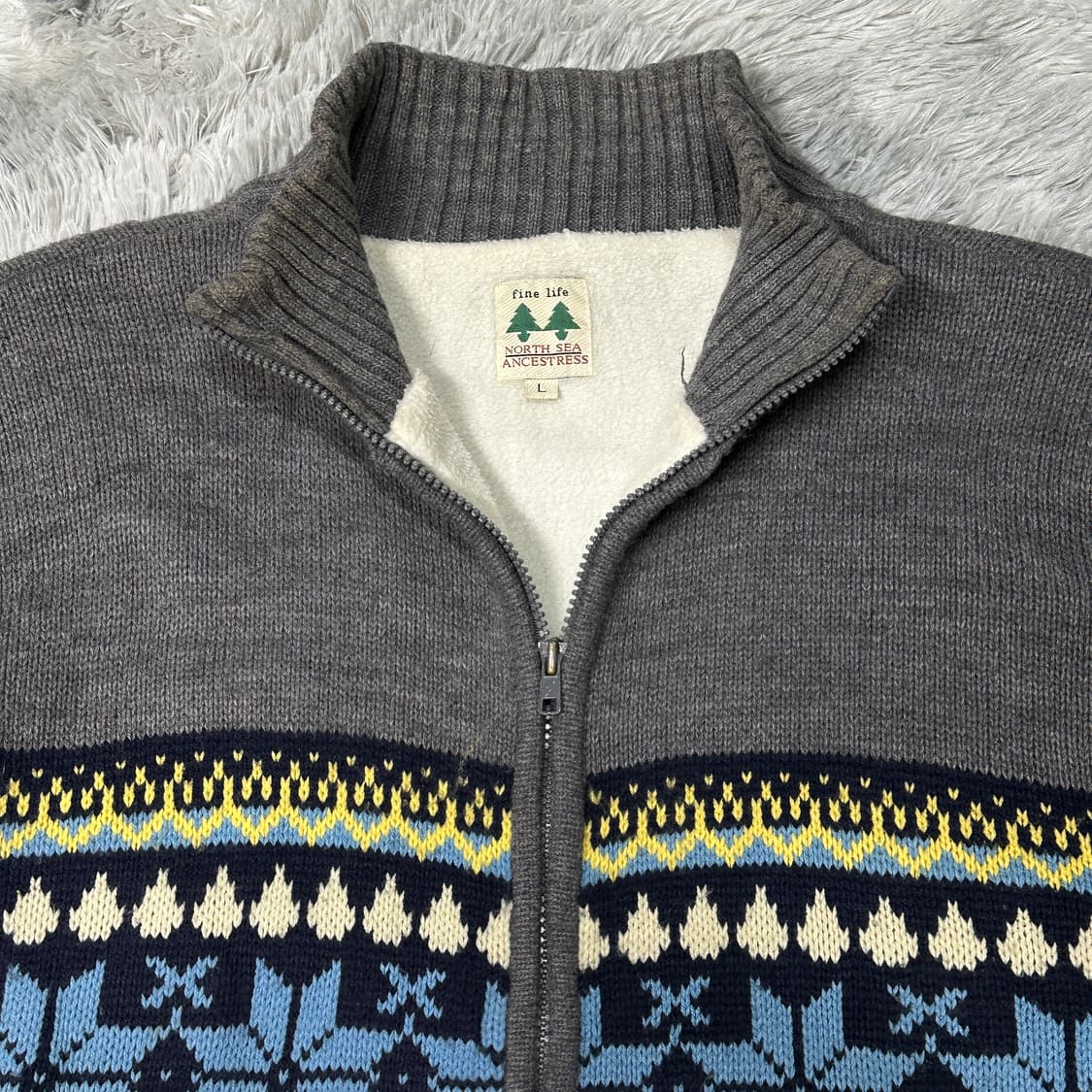 빈티지 유니크 니트집업 L 상품이미지2