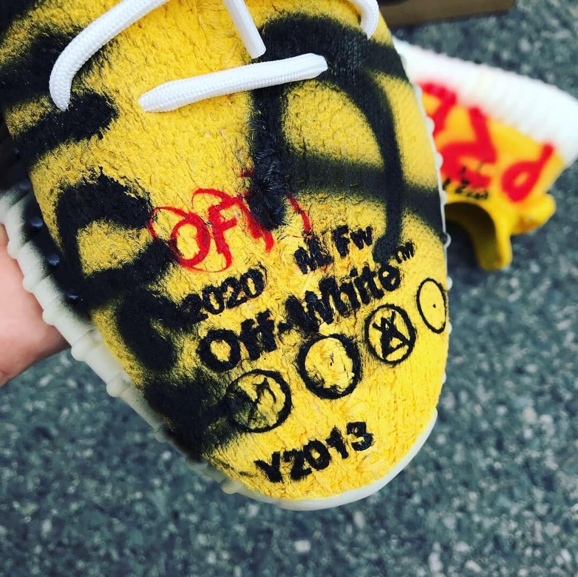 아디다스 이지 부스트 X 오프화이트 커스텀 (290) 상품이미지3