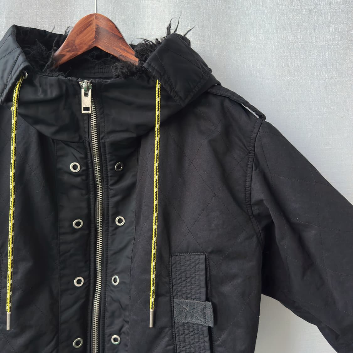 디젤 N-2B 투웨이 퍼 후드 자켓 블랙 90(S) 상품이미지3