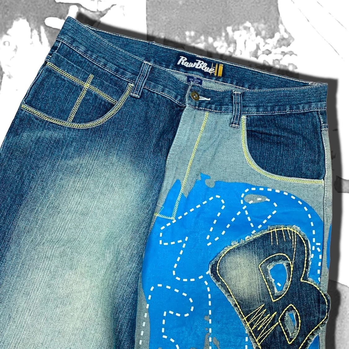 Raw blue 로우블루 올드스쿨 아트 힙합 청바지 상품이미지4