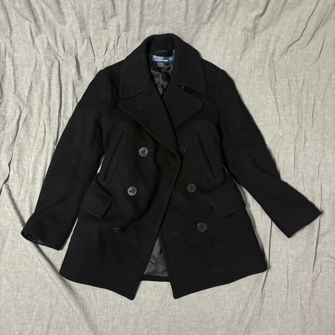 폴로 블랙 피코트 더블 코트 S 상품이미지2