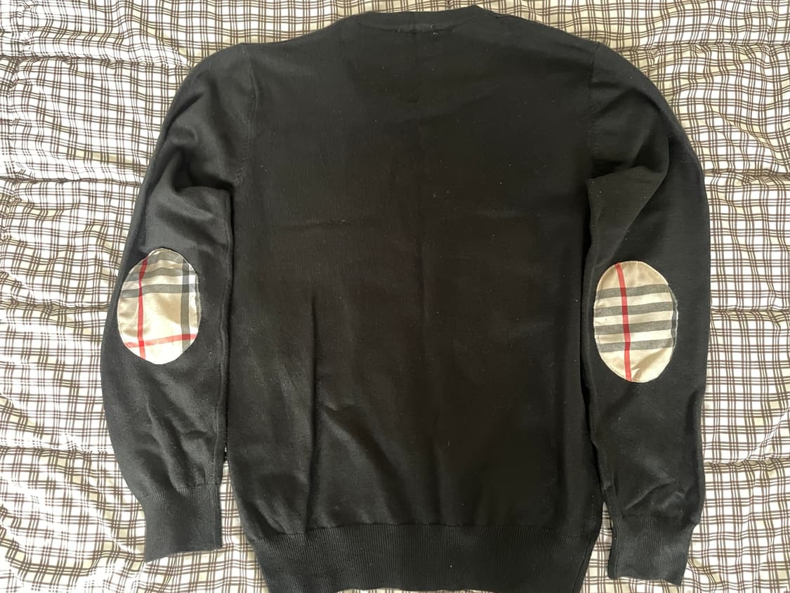 버버리 암배치 체크 브이넥 코튼소재 상품이미지3